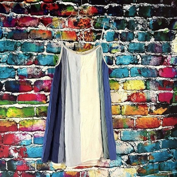 Storia Spaghetti Strap Multi Color Striped Tank Top Shirt Blouse Small - Picture 1 of 6